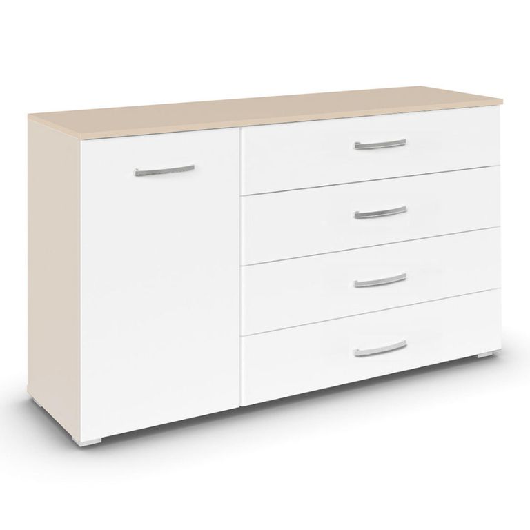 Rauch Aditio 1 Door Medium Sideboard - 120cm - Champagne and Alpine White