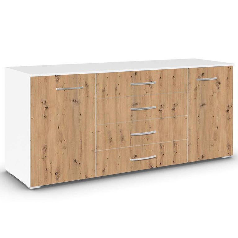 Aditio Large Sideboard - 160cm - 2 Door - Alpine White & Artisan Oak