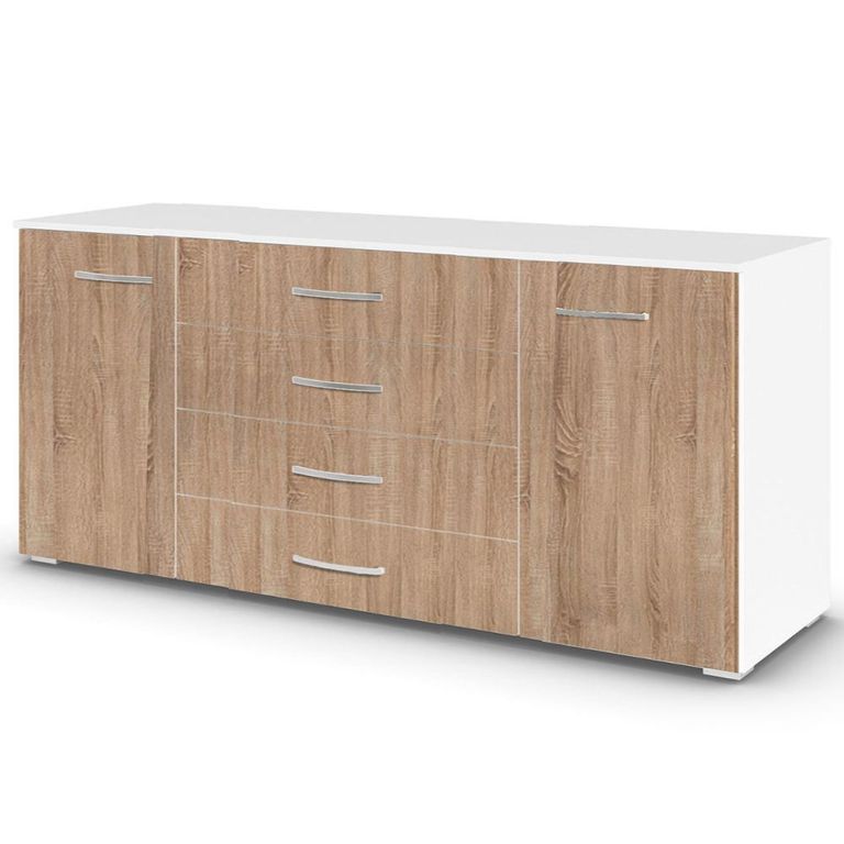 Aditio Large Sideboard - 160cm - 2 Door - Alpine White & Sonoma Oak