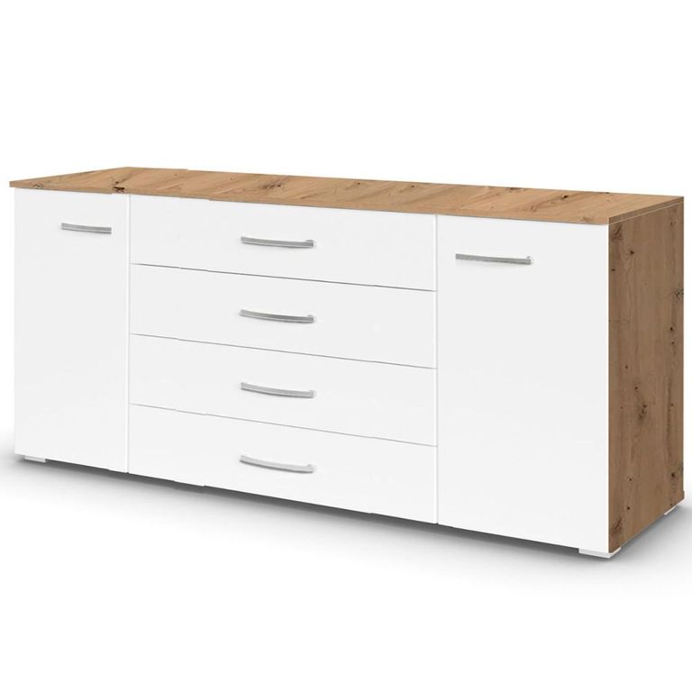 Aditio Large Sideboard - 160cm - 2 Door - Artisan Oak & Alpine White