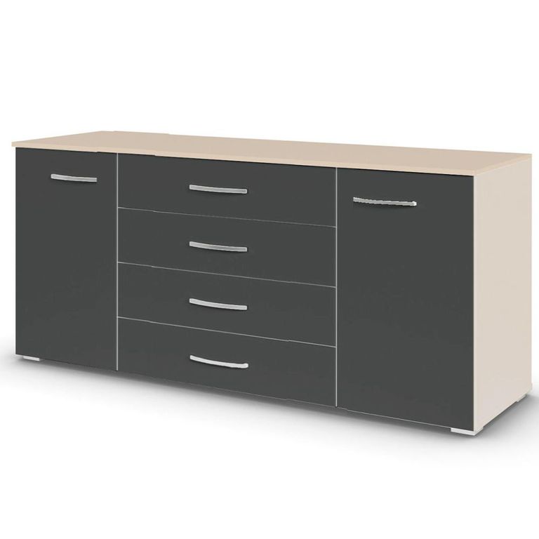 Aditio Large Sideboard - 160cm - 2 Door - Champagne & Metallic Dark Grey