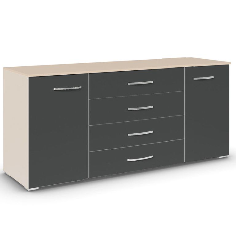 Aditio Large Sideboard - 160cm - 2 Door - Champagne & Metallic Dark Grey