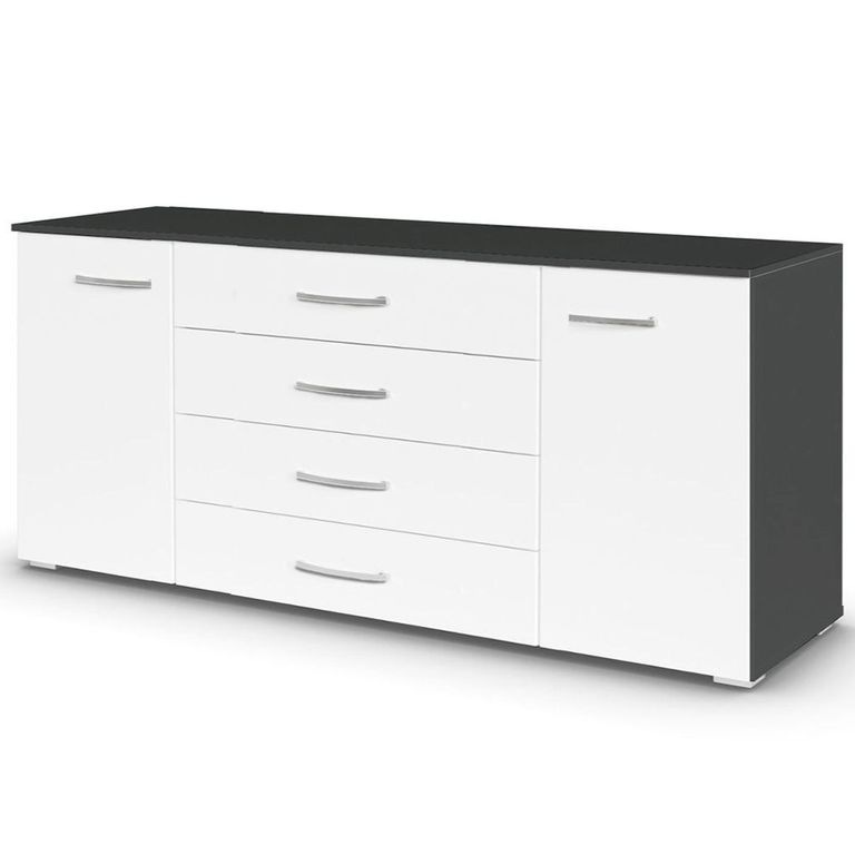 Aditio Large Sideboard - 160cm - 2 Door - Metallic Dark Grey & Alpine White