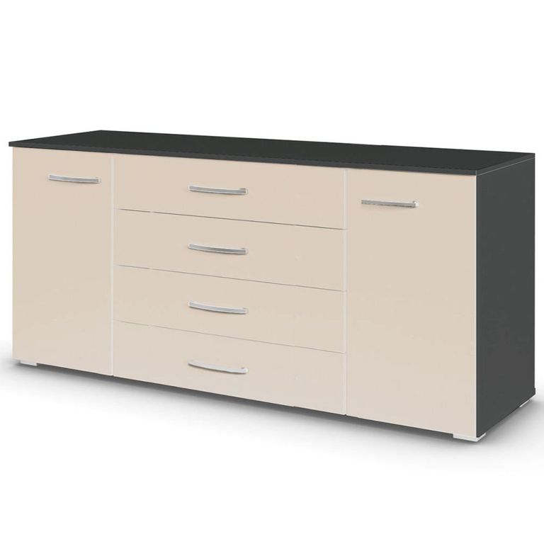 Aditio Large Sideboard - 160cm - 2 Door - Metallic Dark Grey & Champagne