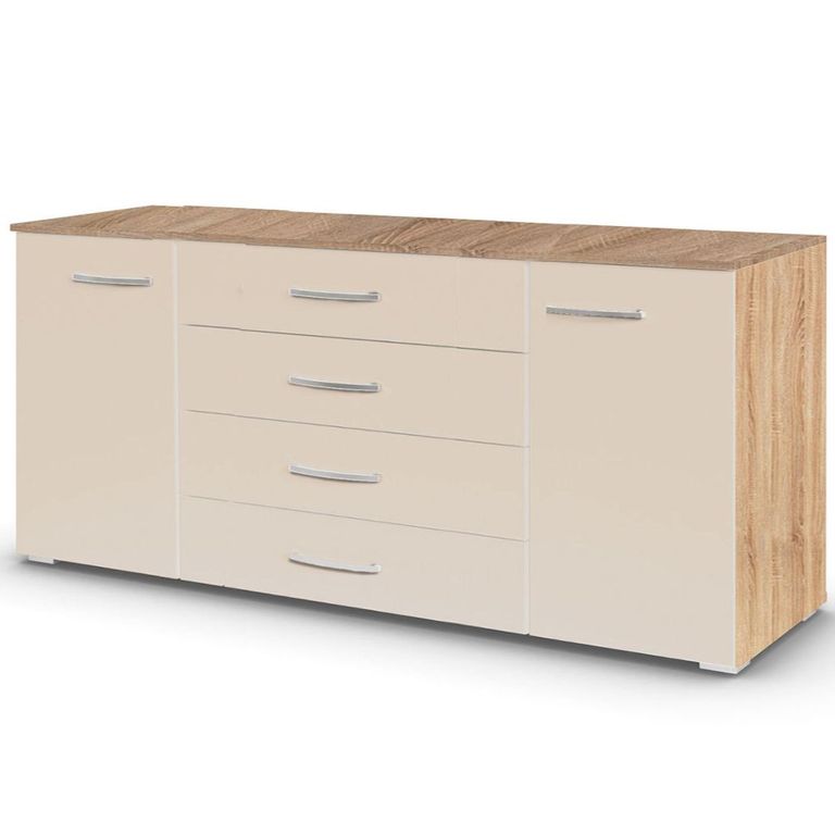 Aditio Large Sideboard - 160cm - 2 Door - Sonoma Oak & Champagne