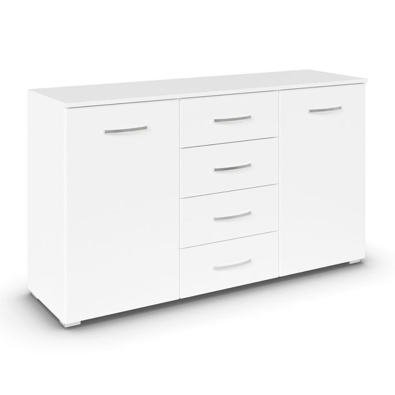 Rauch Aditio 2 Door Medium Sideboard with 4 Drawer - 120cm - Alpine White