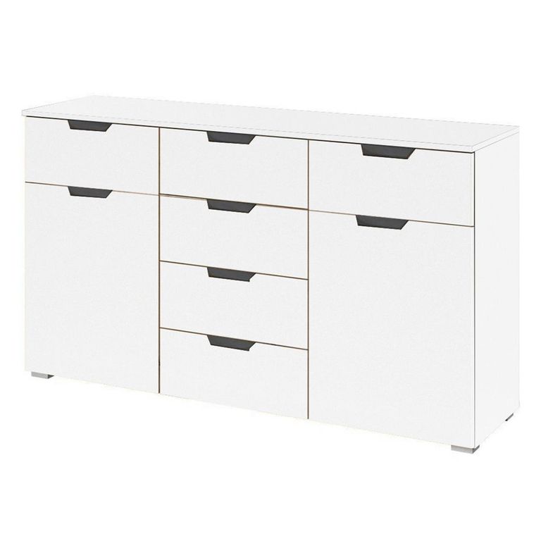 Aditio Medium Sideboard - 120cm - 2 Door - 6 Drawer - Alpine White