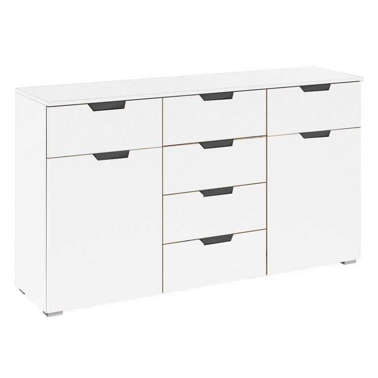 Aditio Medium Sideboard - 120cm - 2 Door - 6 Drawer - Alpine White