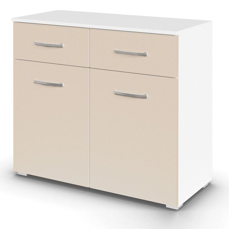 Rauch Aditio 2 Door Small Sideboard - 80cm - Alpine White and Champagne