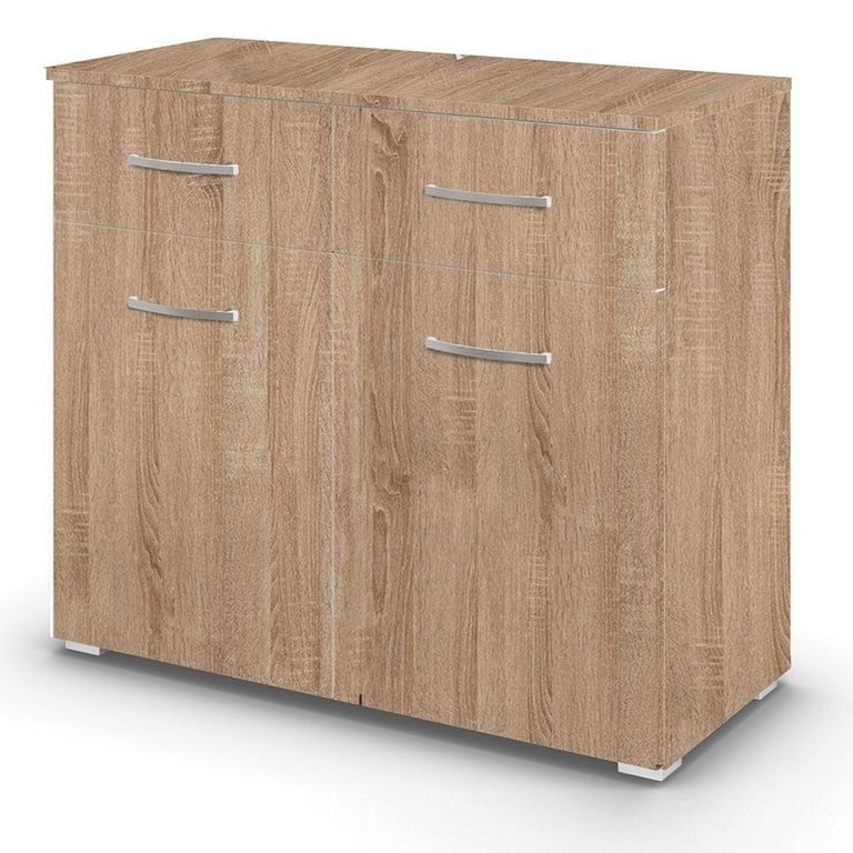 Rauch Aditio 2 Door Small Sideboard - 80cm - Sonoma Oak