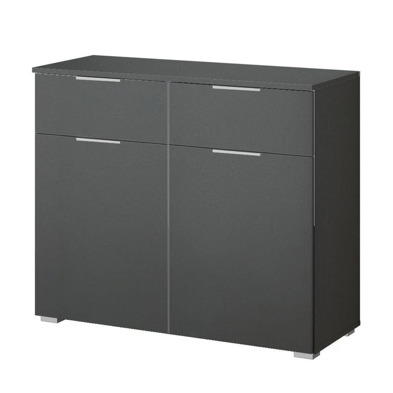 Rauch Alabama 2 Door Small Sideboard - 80cm - Metallic Dark Grey