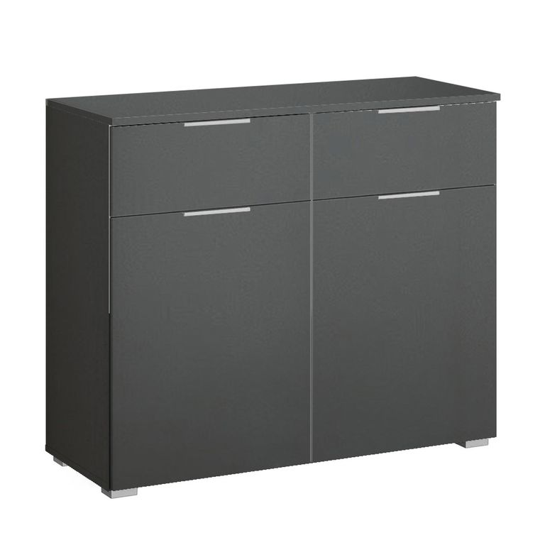 Rauch Alabama 2 Door Small Sideboard - 80cm - Metallic Dark Grey