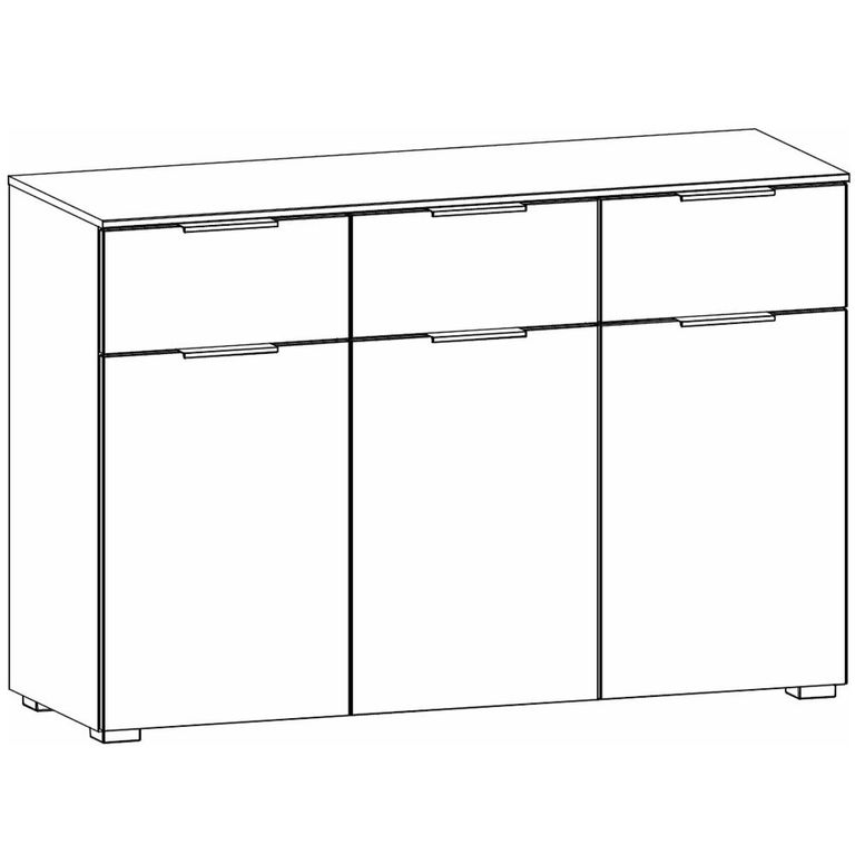 Rauch Alabama 3 Door Medium Sideboard - 120cm - Metallic Dark Grey