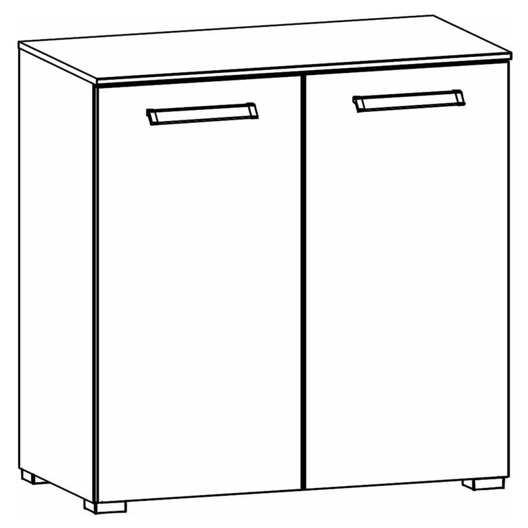 Rauch Evelyn 2 Door Small Sideboard - 80cm - Sonoma Oak