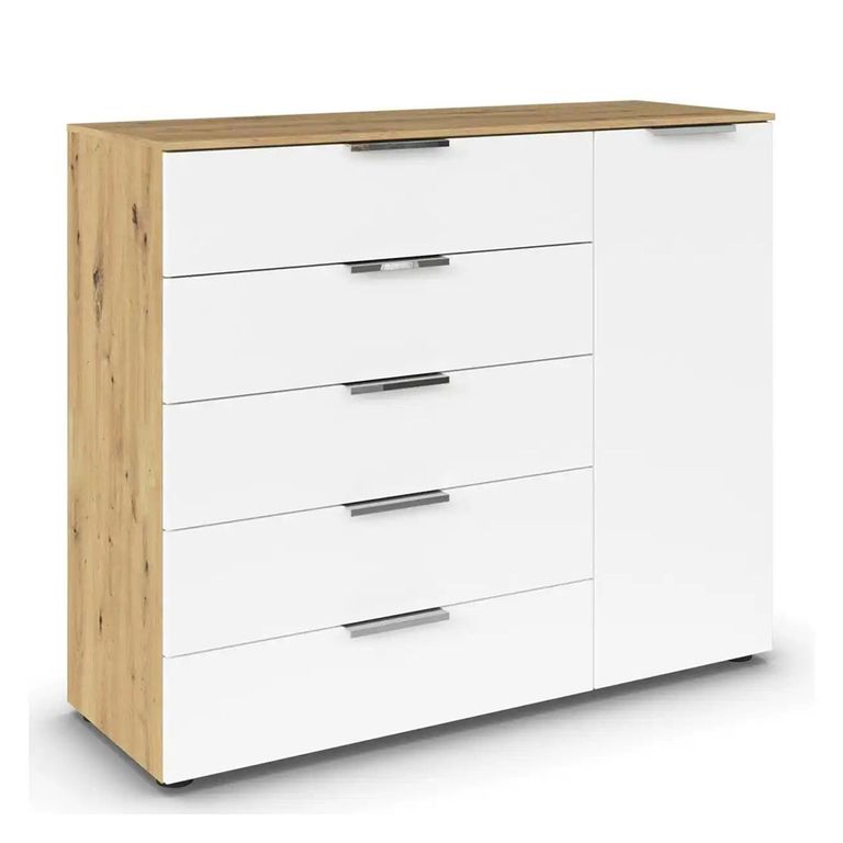 Flipp Small Sideboard - 120cm - 1 Door - Adjustable Height - Artisan Oak & Alpine White