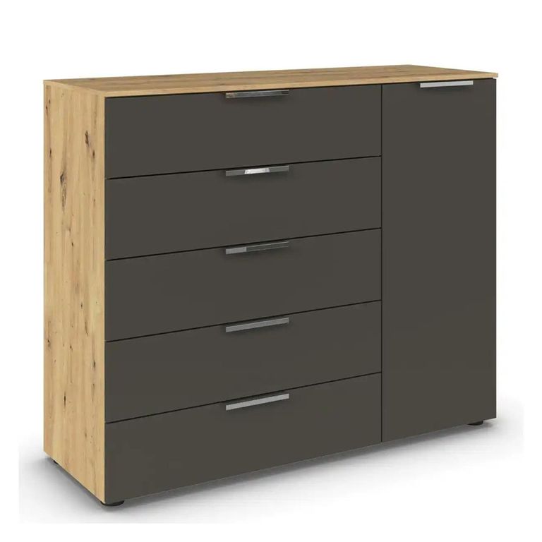 Flipp Small Sideboard - 120cm - 1 Door - Adjustable Height - Artisan Oak & Graphite