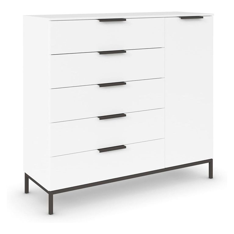 Flipp Small Sideboard - 120cm - 1 Door - Metal Base - Alpine White