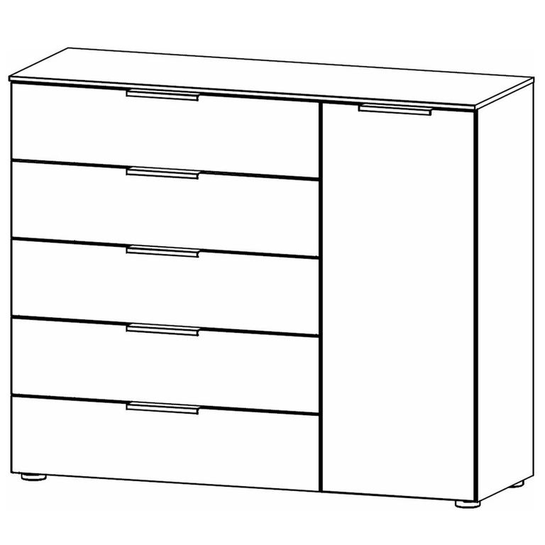 Flipp Small Sideboard - 120cm - 1 Door - Metal Base - Artisan Oak & Basalt Glass