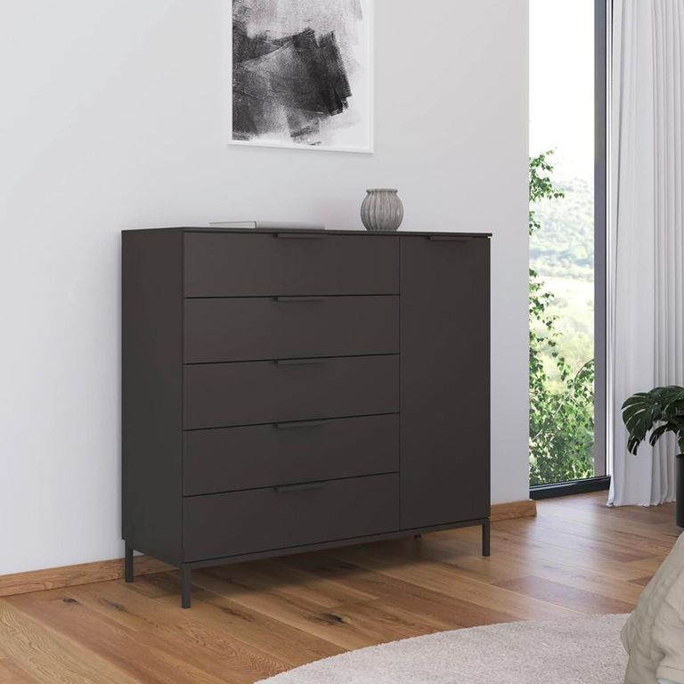 Flipp Small Sideboard - 120cm - 1 Door - Metal Base - Graphite