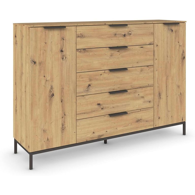 Flipp Sideboard - 180cm - 2 Door - Metal Base - Artisan Oak