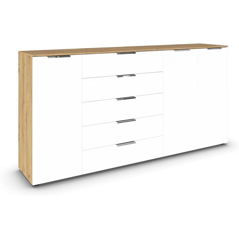 Flipp Sideboard - 199cm - 3 Door - Adjustable Height - Artisan Oak & Alpine White