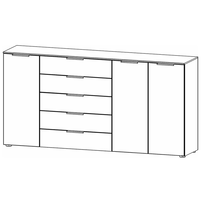 Flipp Sideboard - 199cm - 3 Door - Adjustable Height - Artisan Oak & White Glass