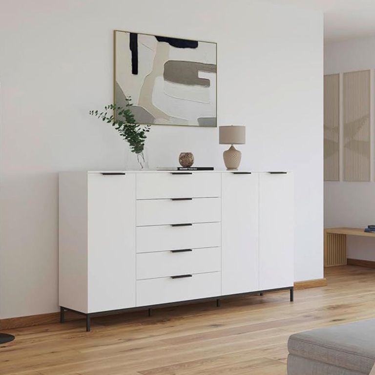 Flipp Sideboard - 199cm - 3 Door - Metal Base - Alpine White