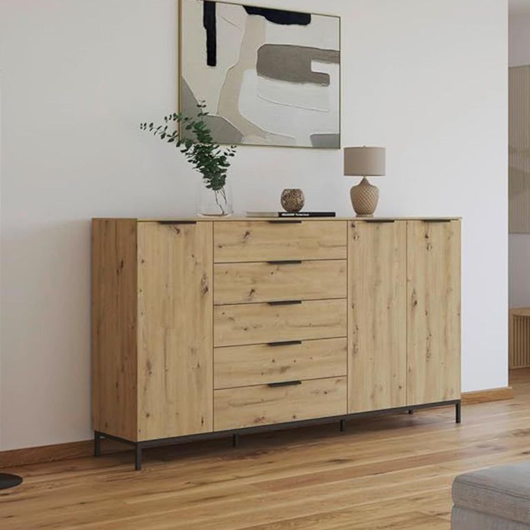 Flipp Sideboard - 199cm - 3 Door - Metal Base - Artisan Oak