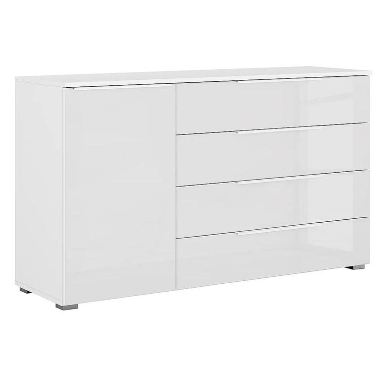 Rauch Monostar 1 Door Wide Sideboard - 120cm - Alpine White with White Glass
