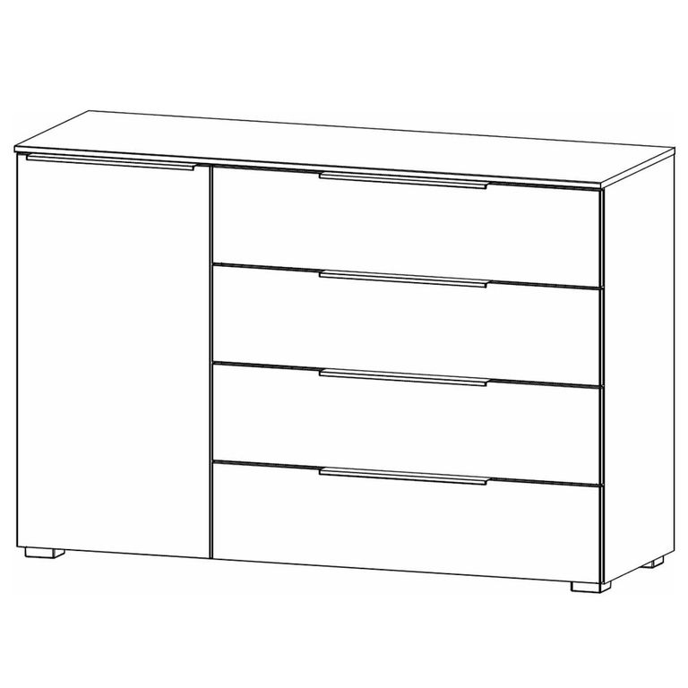 Rauch Monostar 1 Door Wide Sideboard - 120cm - Metallic Dark Grey