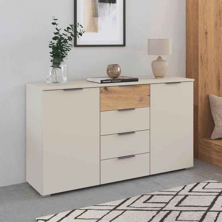 Rauch Sajo 2 Door Sideboard - 140cm - Champagne and Artisan Oak