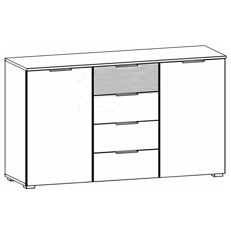 Rauch Sajo 2 Door Sideboard - 140cm - Champagne and Atlantic Dark Oak