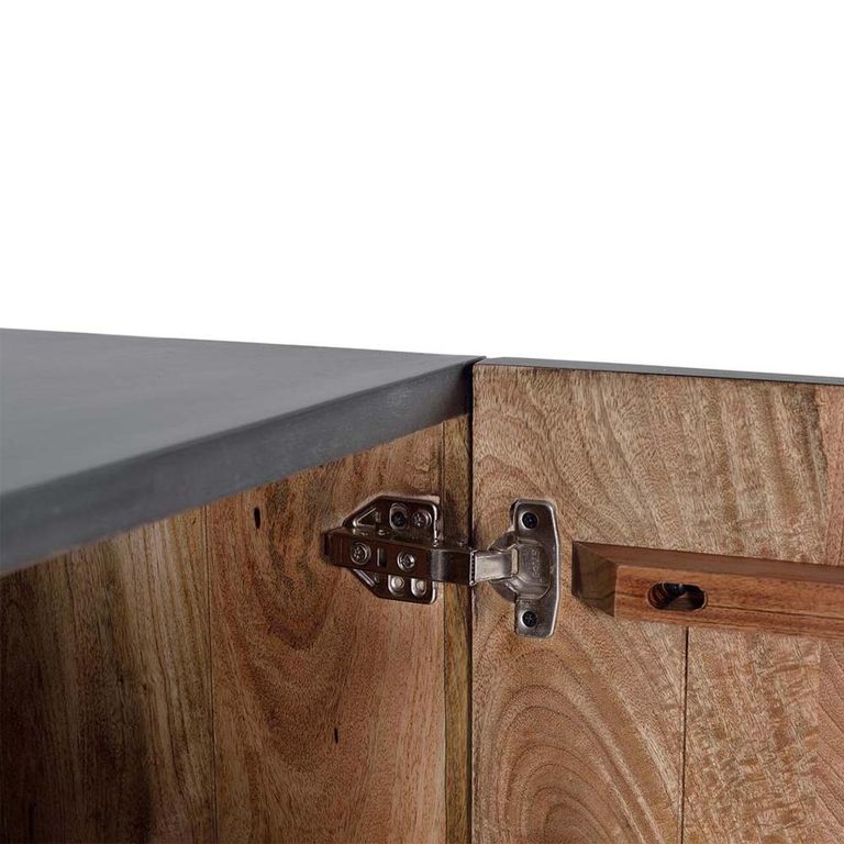 Refton Sideboard - Carved - Dark Mango Wood - 4 Door - Large - 173cm