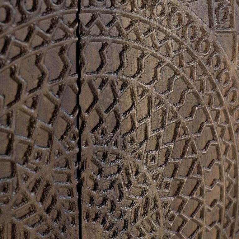 Refton Sideboard - Carved - Dark Mango Wood - 4 Door - Large - 173cm