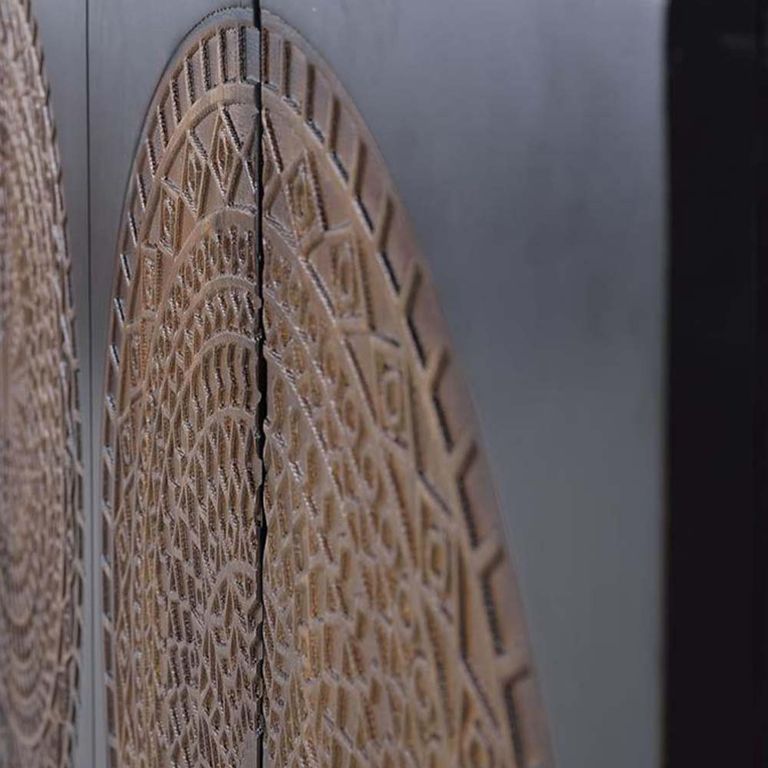 Refton Sideboard - Carved - Dark Mango Wood - 4 Door - Medium - 145cm