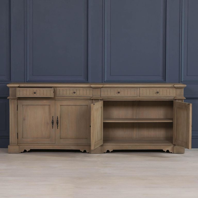 Rustic Wood Sideboard - 4 Door - Extra Large