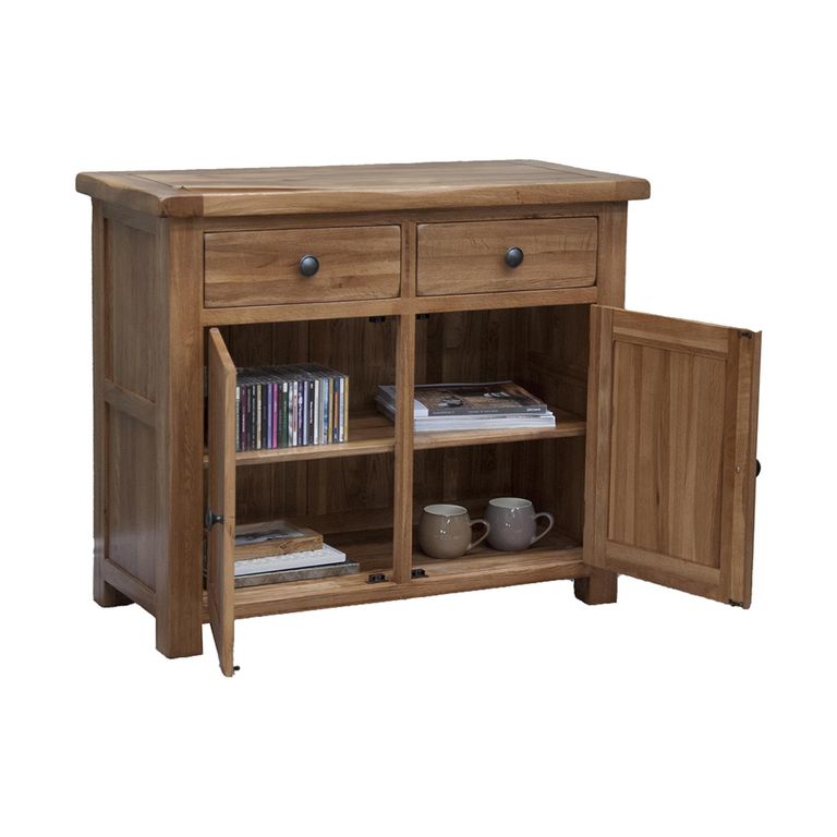 Rustic Oak Sideboard - 2 Door - Small - 100cm - Oak