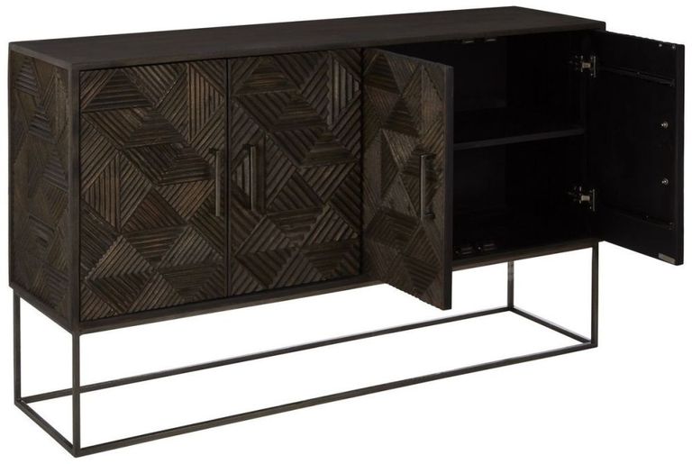 Saira Sideboard - Carved - 4 Door - Medium - Mango Wood