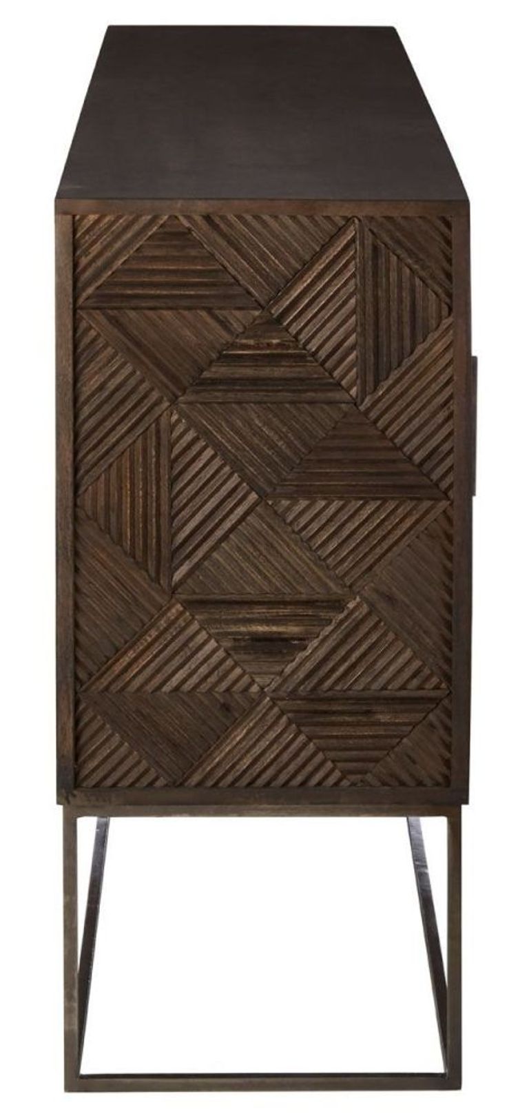Saira Sideboard - Solid Mango Wood - Geometric - 4 Door - 150cm - Medium