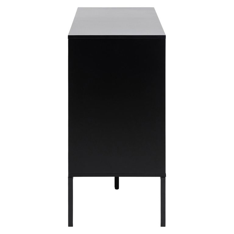 Seaford Small Sideboard - 1 Door - 120cm - Oak and Black Metal