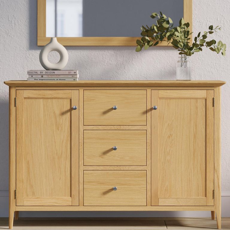 Selene Oak 120cm Small 2 Door Sideboard