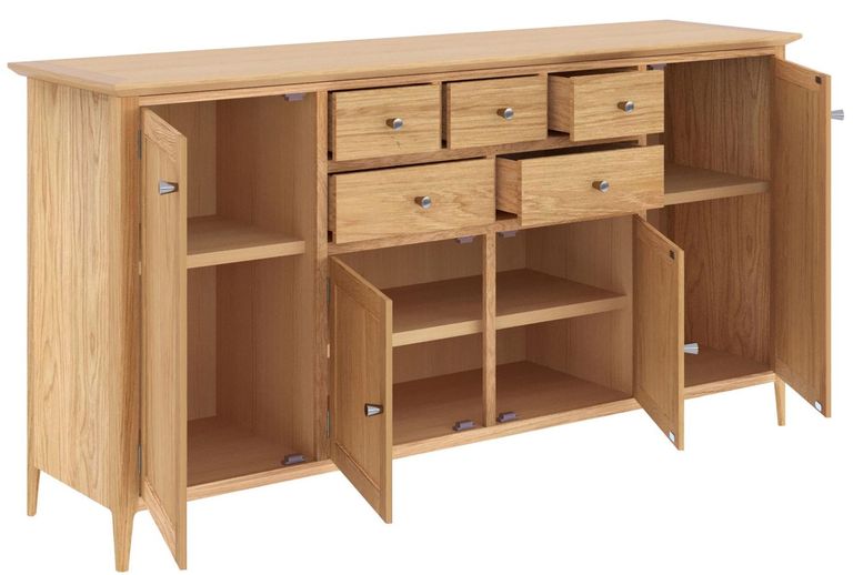 Selene Oak 170cm Large 4 Door Sideboard