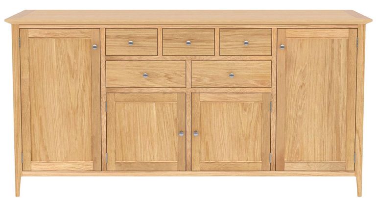 Selene Oak 170cm Large 4 Door Sideboard