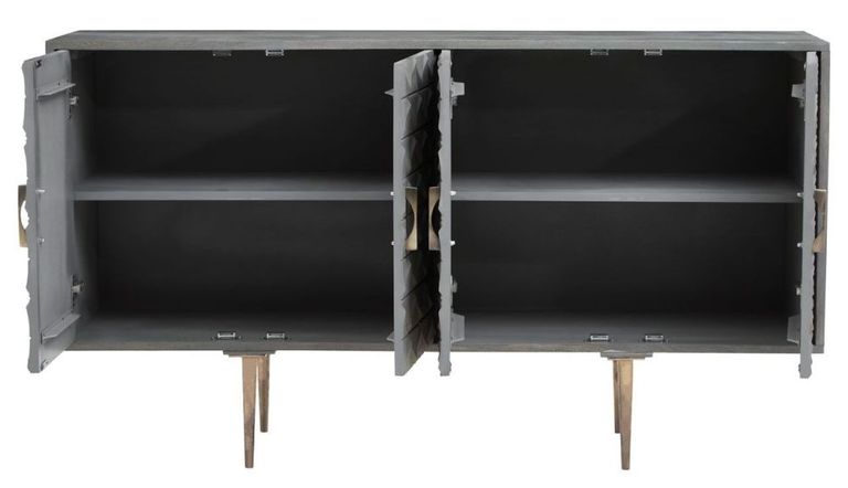 Siro Sideboard - Geometric - 4 Door - Mango Wood - Medium