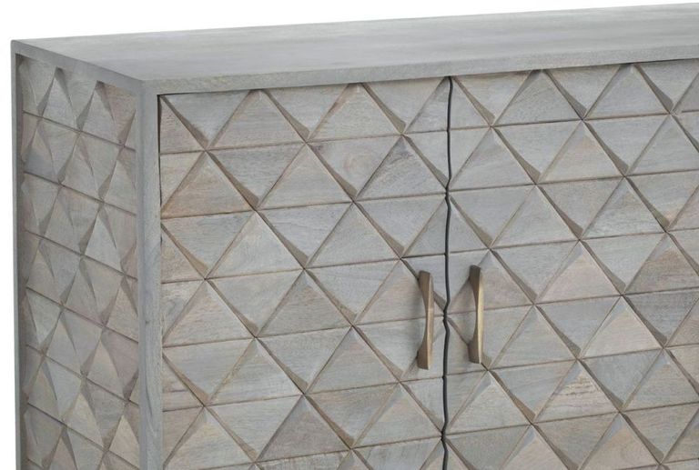 Siro Sideboard - Geometric - 4 Door - Mango Wood - Medium