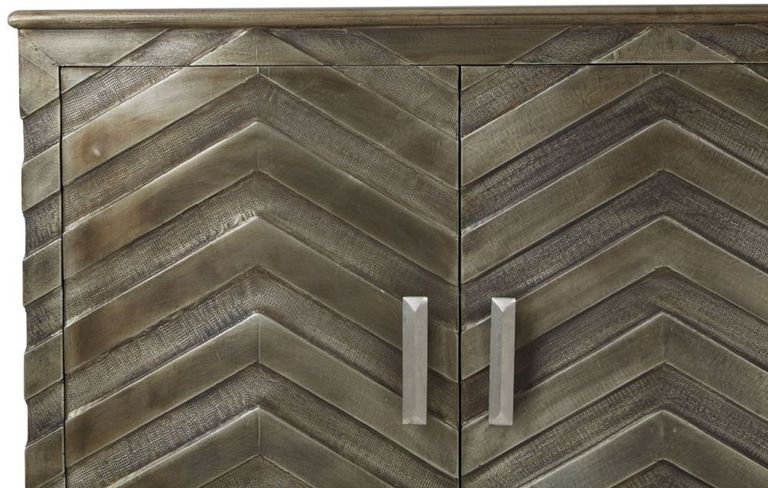 Sirsa Sideboard - 4 Door - Large - Silver Metallic