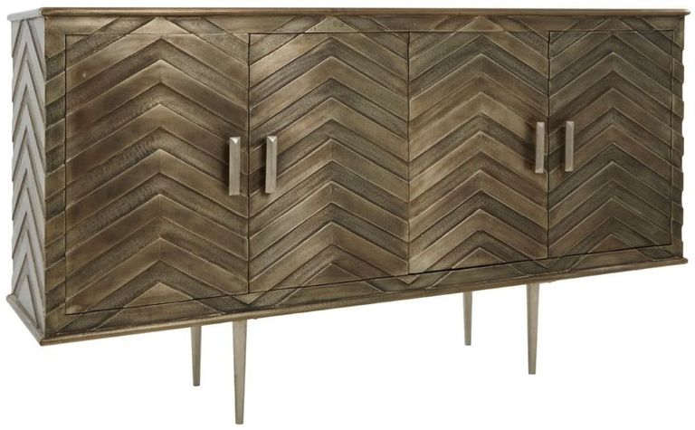 Sirsa Sideboard - 4 Door - Large - Silver Metallic