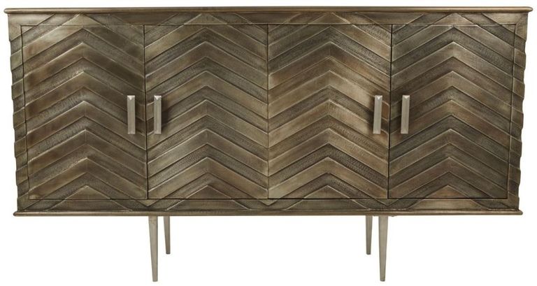 Sirsa Sideboard - 4 Door - Large - Silver Metallic