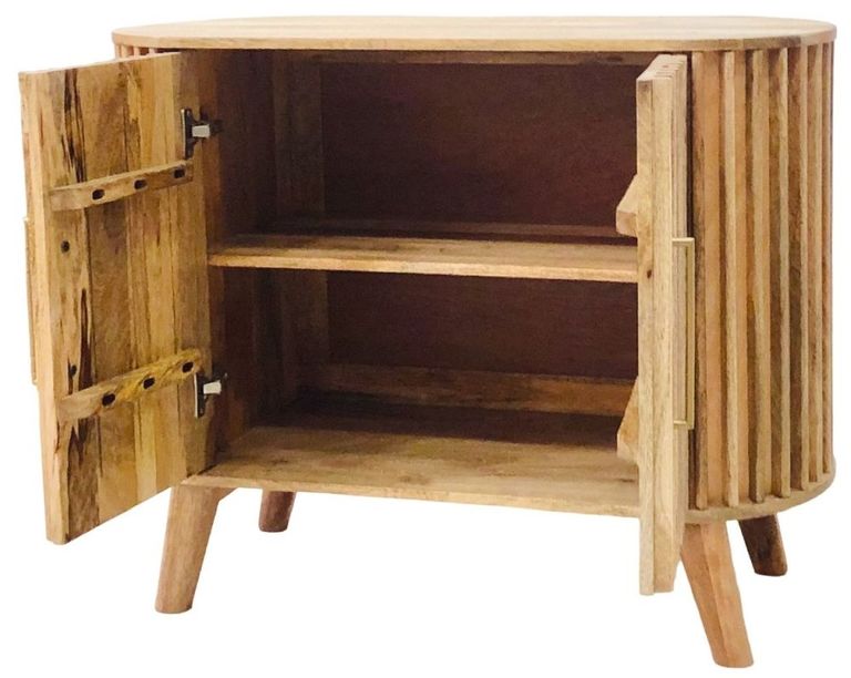 Slated Mango Wood 95cm Small Sideboard - 2 Doors