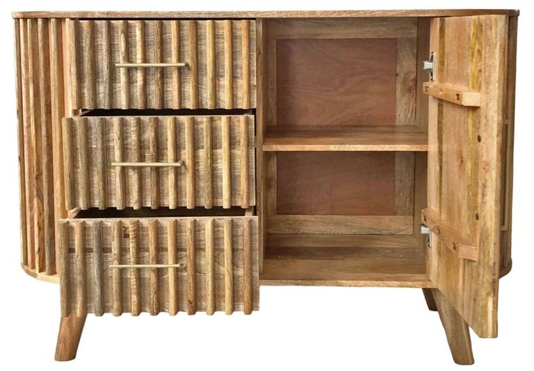 Slated Mango Wood Small Sideboard